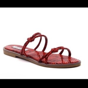 Cape Robbin Red Spring Swirl Sandals - Sz 8